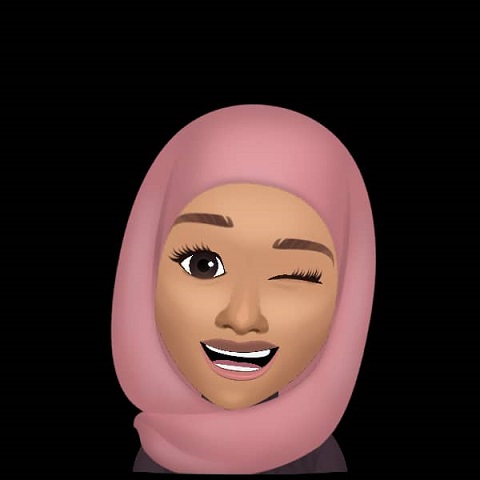 An avatar image of a lady wearing a pink Hijab