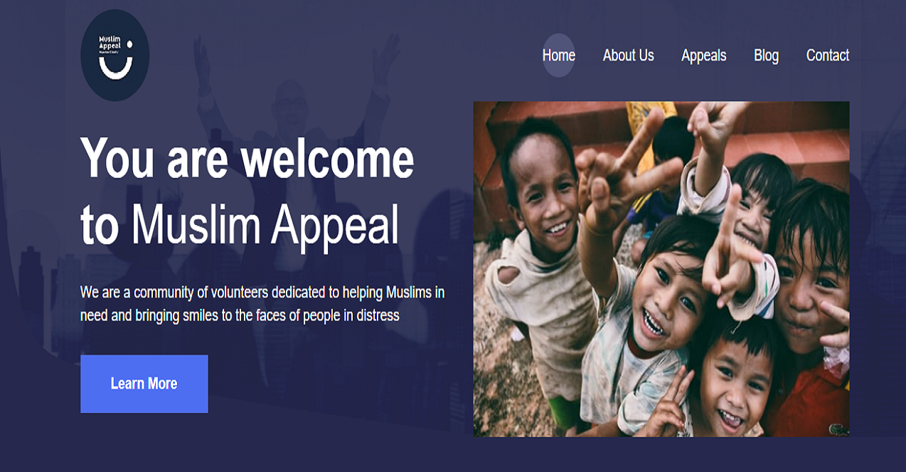 Screenshot of Muslim appeal page